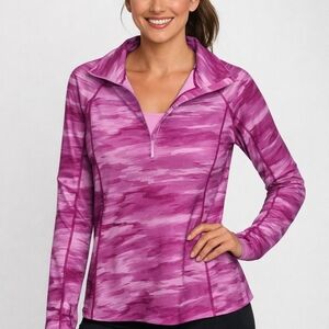 Under Armour Pink Camo Quarter Zip Athletic Pullover Women’s Activewear Top
